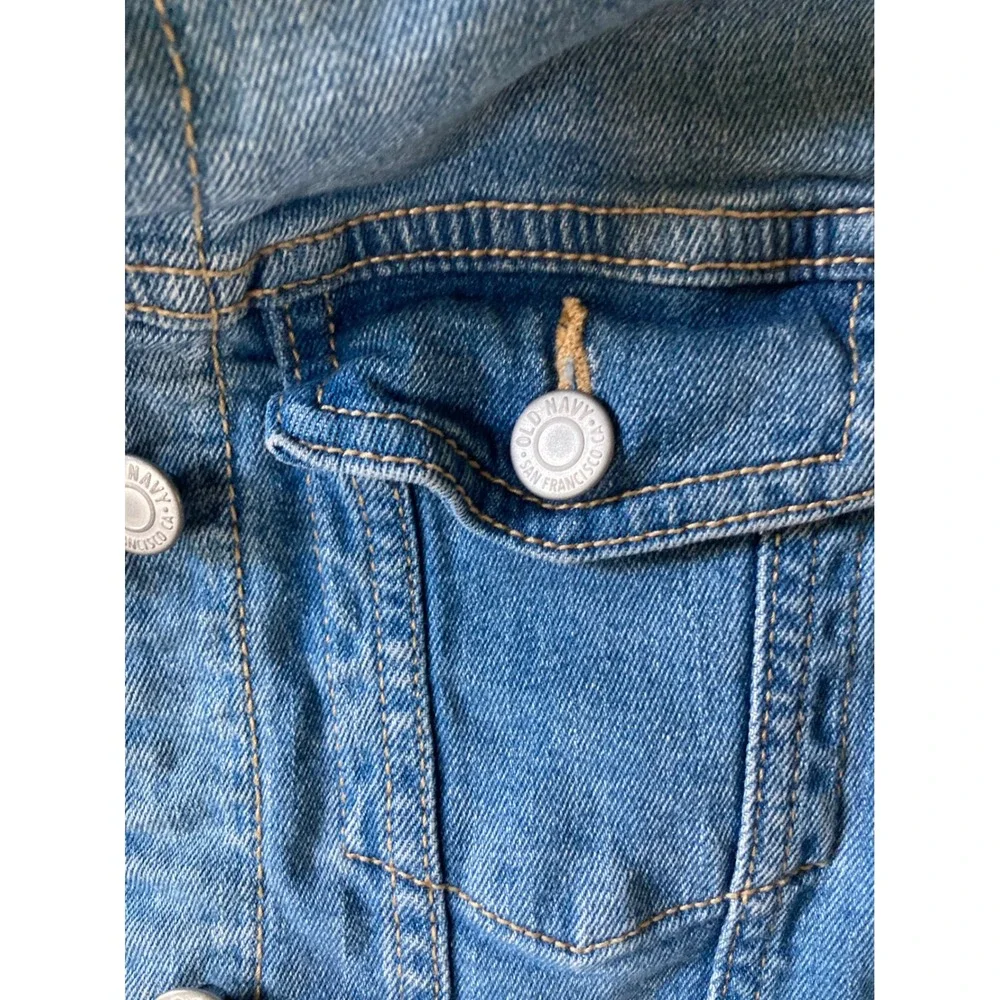 Old Navy Kids Blue Denim Trucker Jean Jacket Size L 10-12 Medium Wash Coat